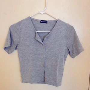 Button down cropped shirt